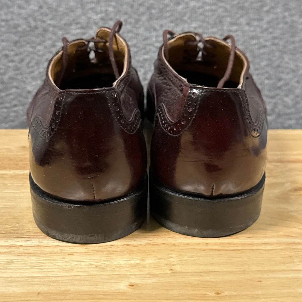 Miguel Angel Wingtip Oxfords Mens 11.5 Burgundy Leather Italian Dress Shoes
